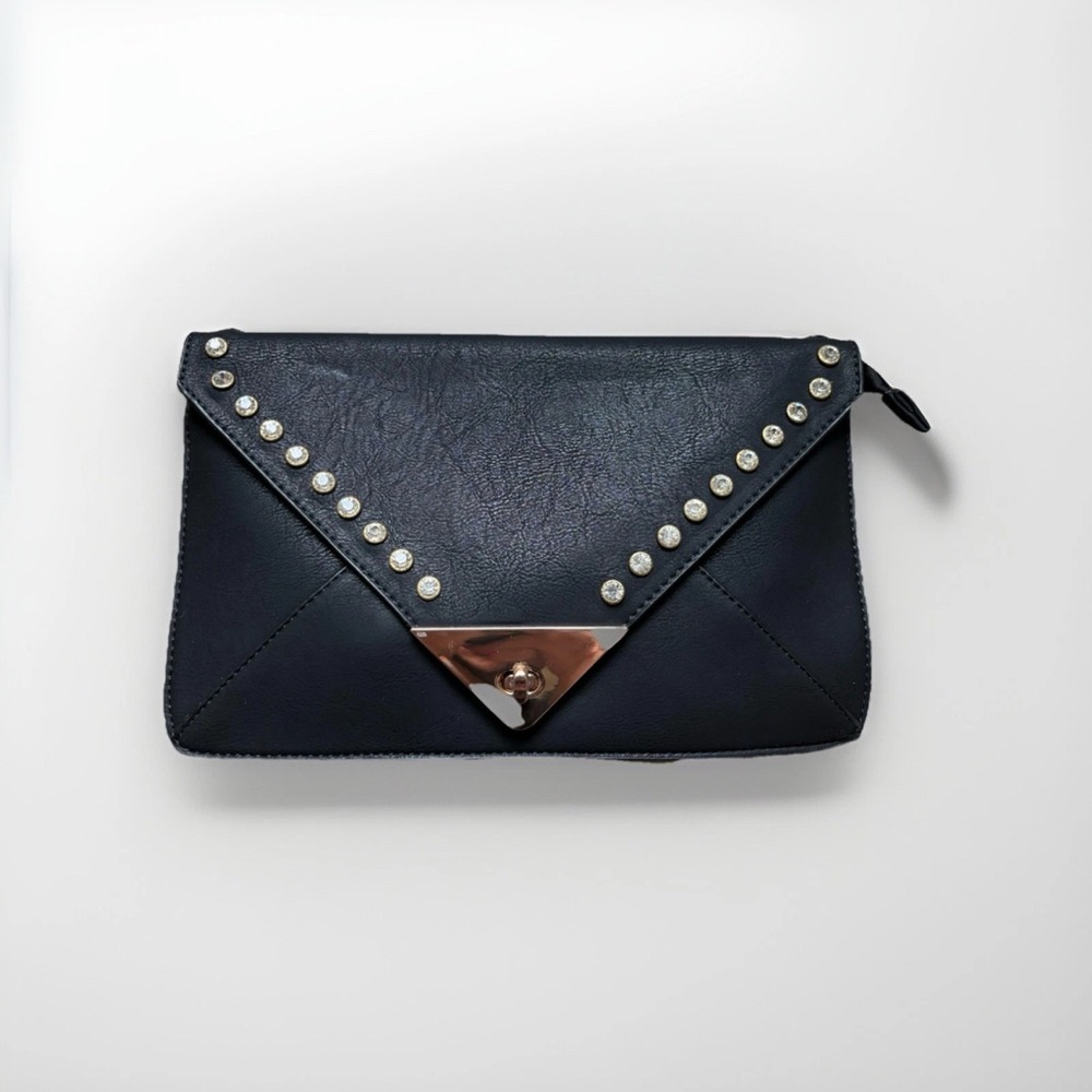 Elegant Black Studded Clutch